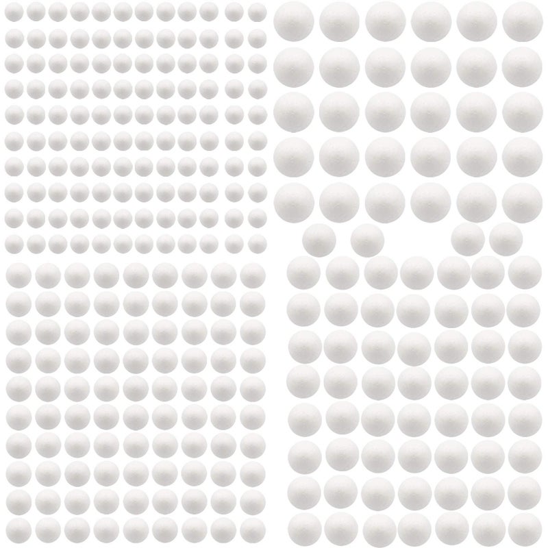 FFchuanhe 50 Pack Craft Foam Balls, 5 Sizes(1-2.4 Inches), White Polystyrene Smooth Round Balls, Foam Balls for Arts and Crafts, Christmas, DIY Craft for Home, Supplies School Craft Project and Holiday Party - Image 1